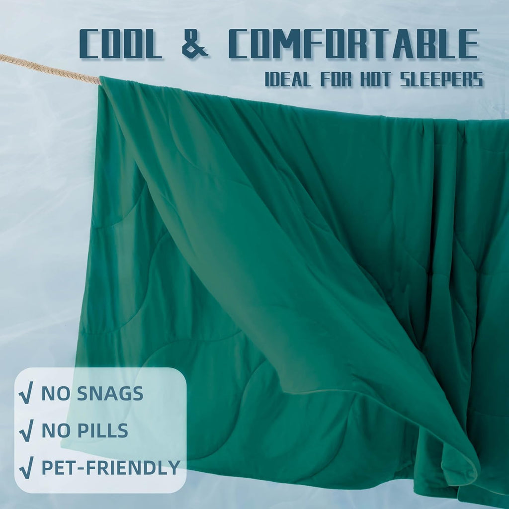 Moisture-Wicking Comforter Set With Lightweight Blanket And Pillowcases - Elesira