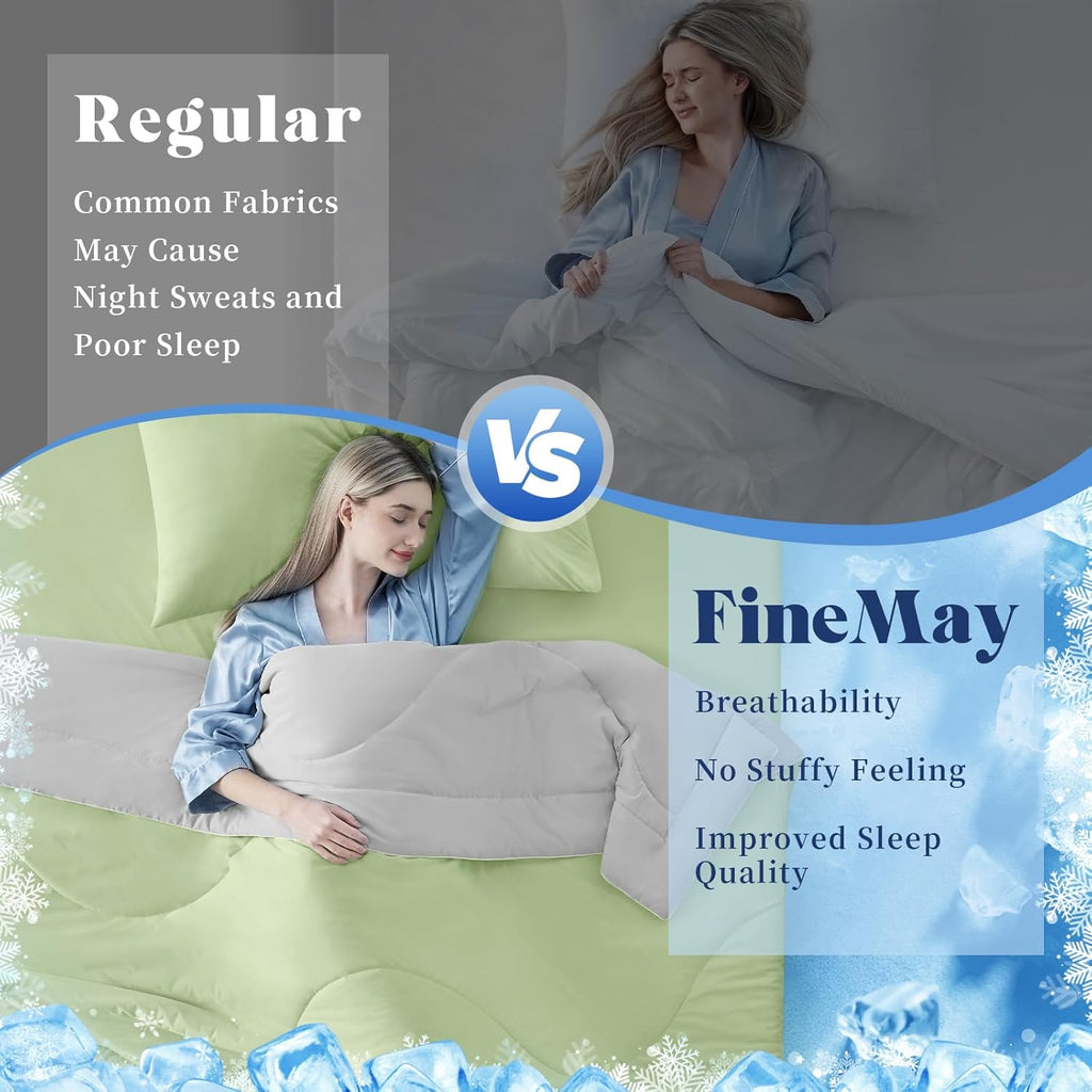 Cooling Comforter Double-Sided Ice Fabric For Hot Sleepers - Elesira