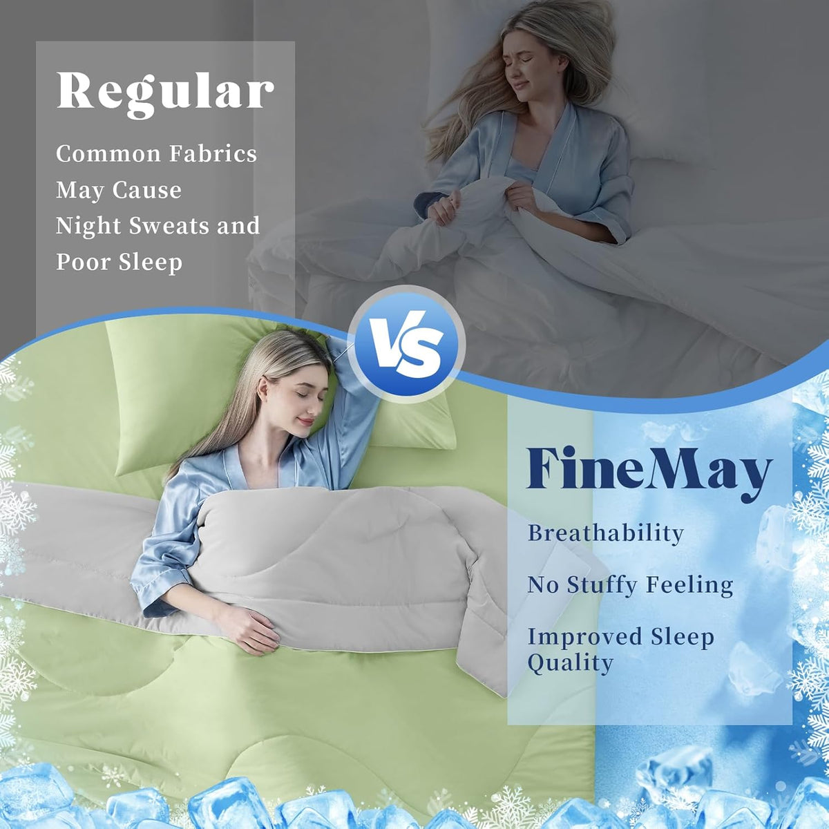 Cooling Comforter Double-Sided Ice Fabric For Hot Sleepers - Elesira