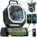 Ventilateur de camping polyvalent de 20000mAh avec éclairage et batterie externe | elesira