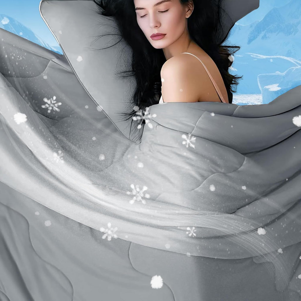 Moisture-Wicking Comforter Set With Lightweight Blanket And Pillowcases - Elesira
