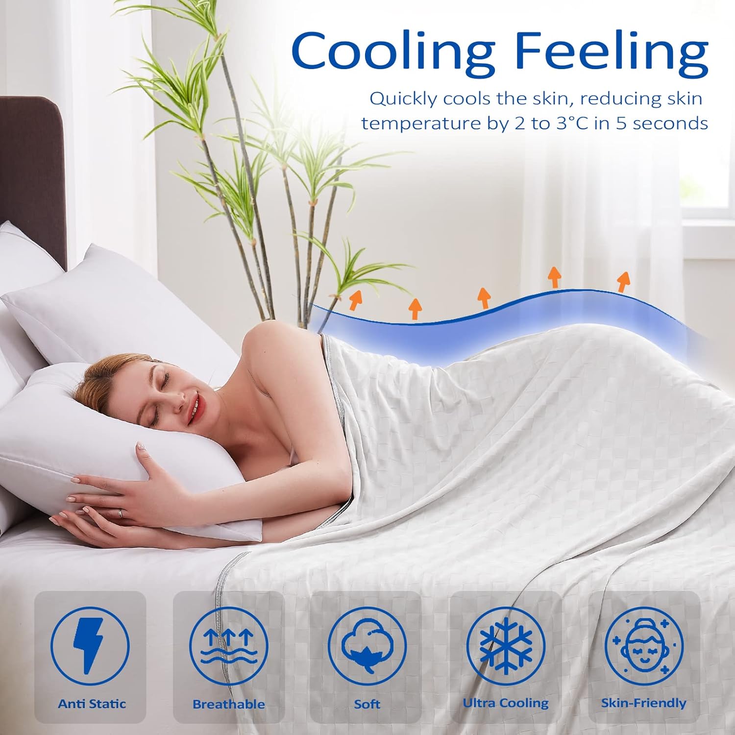 ChillEase Arc-Chill Cooling Blanket For Hot Sleepers, Soft And Breathable Comfort - Elesira