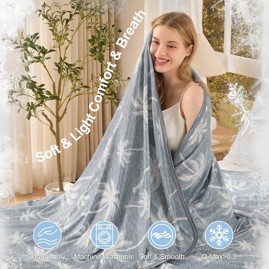 Couverture rafraîchissante respirante Cozy Nights pour les personnes qui ont chaud la nuit, couverture d'été légère - Elesira