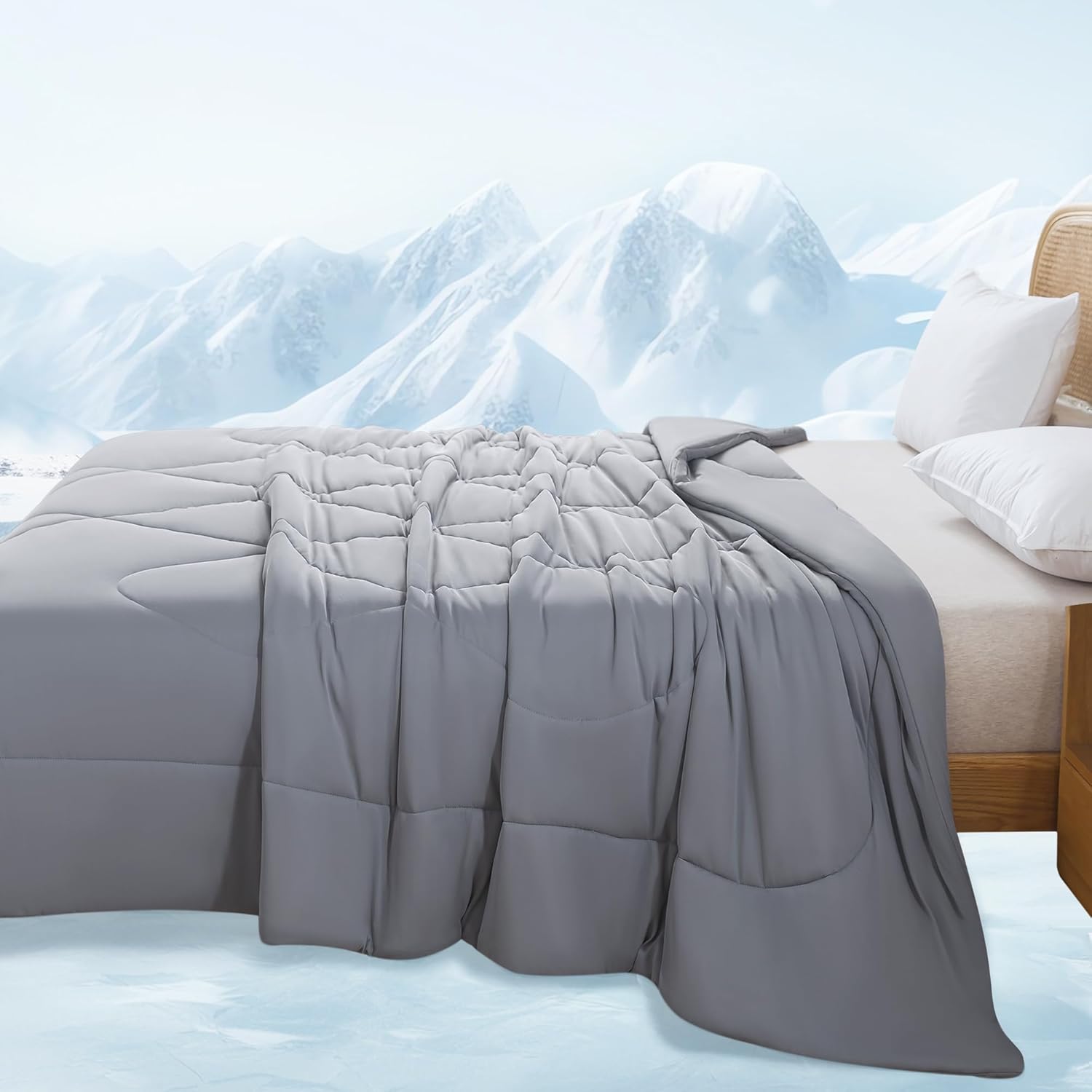 Cozy Comfort vendbart, kølende tæppe til nattesved, åndbart – Elesira