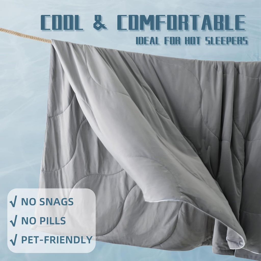 Moisture-Wicking Comforter Set With Lightweight Blanket And Pillowcases - Elesira