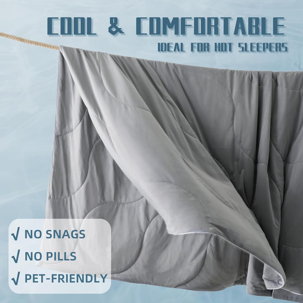 Moisture-Wicking Comforter Set With Lightweight Blanket And Pillowcases - Elesira