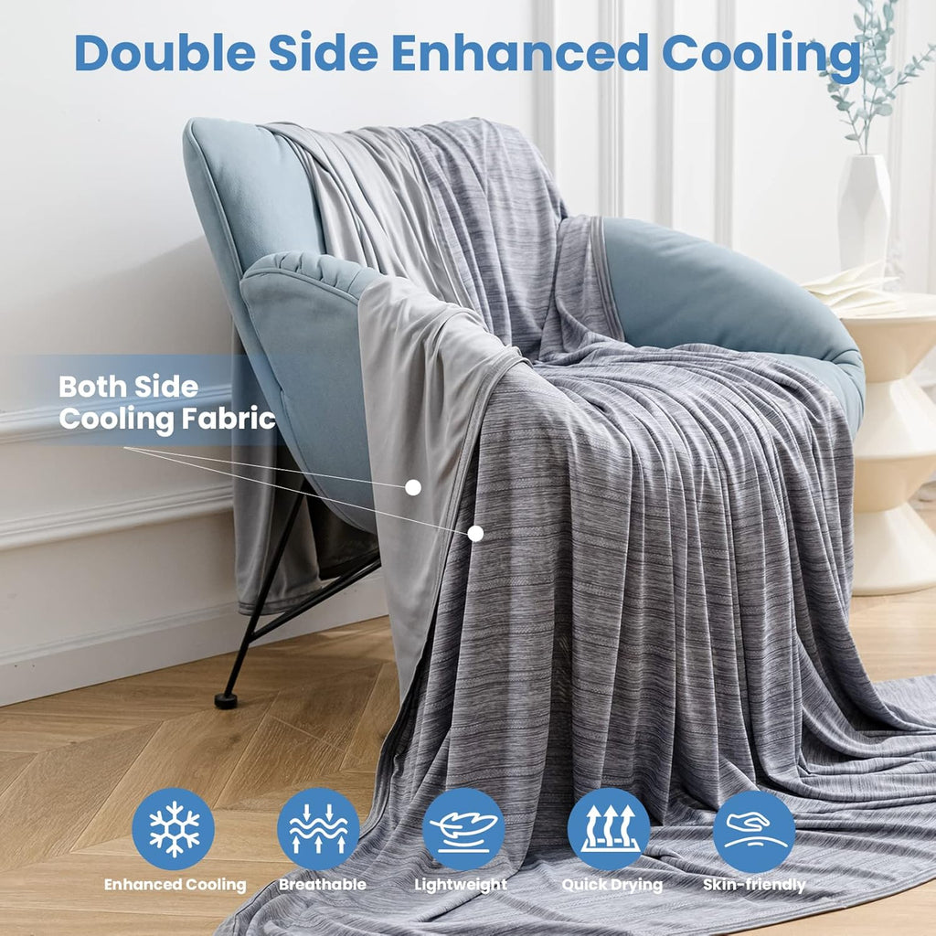 Cooling Blanket Lightweight Summer Comfort For Hot Sleepers And Night Sweats On Bed - Elesira