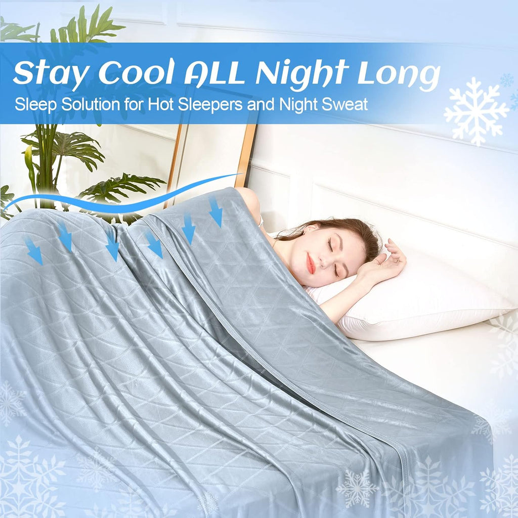 Cool Comfort Lightweight Double Sided Cooling Blanket For Hot Sleepers And Night Sweats - Elesira
