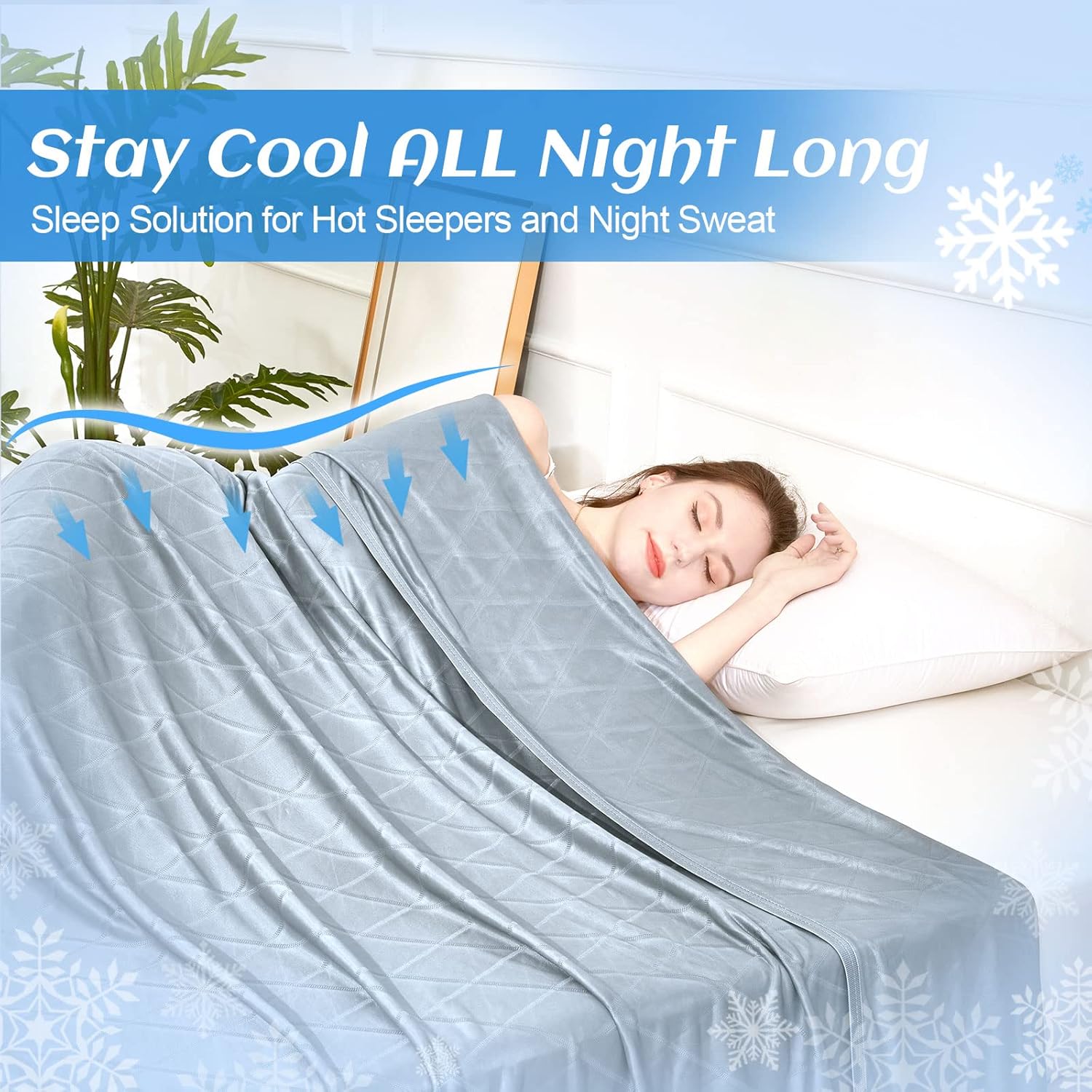 Cool Comfort Lightweight Double Sided Cooling Blanket For Hot Sleepers And Night Sweats - Elesira