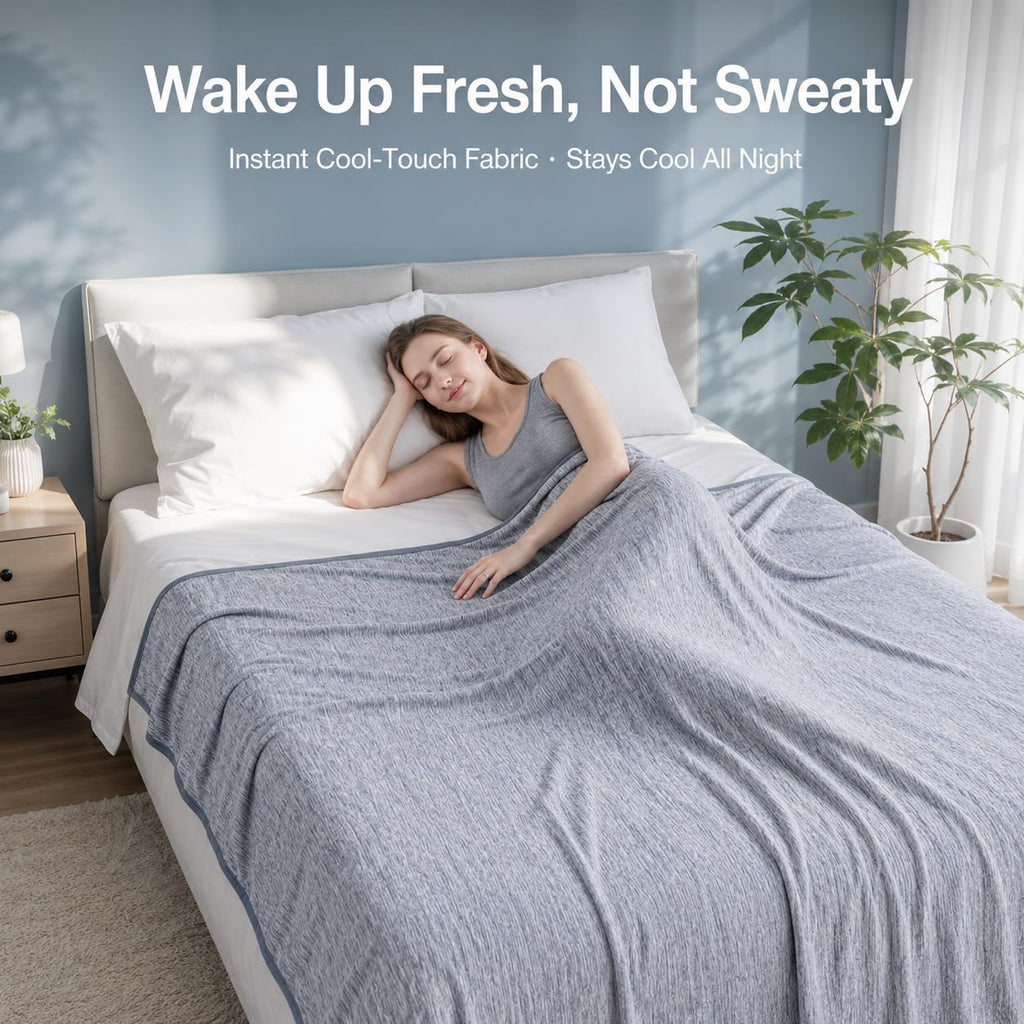 Cool Comfort Queen Cooling Blanket With Q Max Over 0.4 Fabric For Hot Sleepers - Elesira