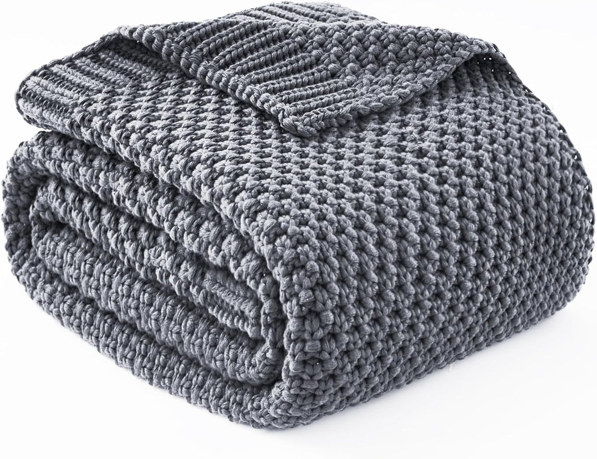 Cozy Comfort Weighted Knitted Blanket With Cooling Microfiber For All Season Relaxation - Elesira
