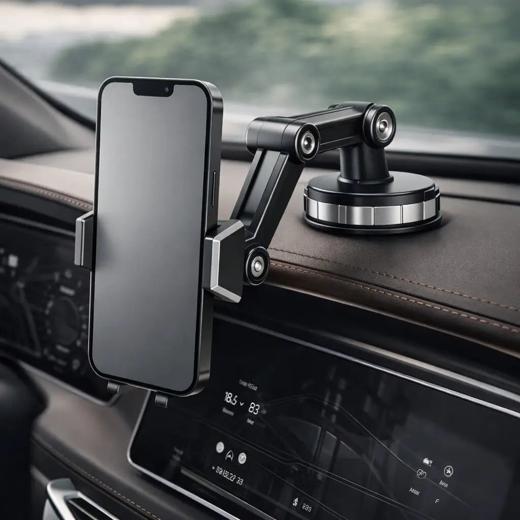 Smart Auto Phone Mount with Suction Cup & 360° Rotation | elesira