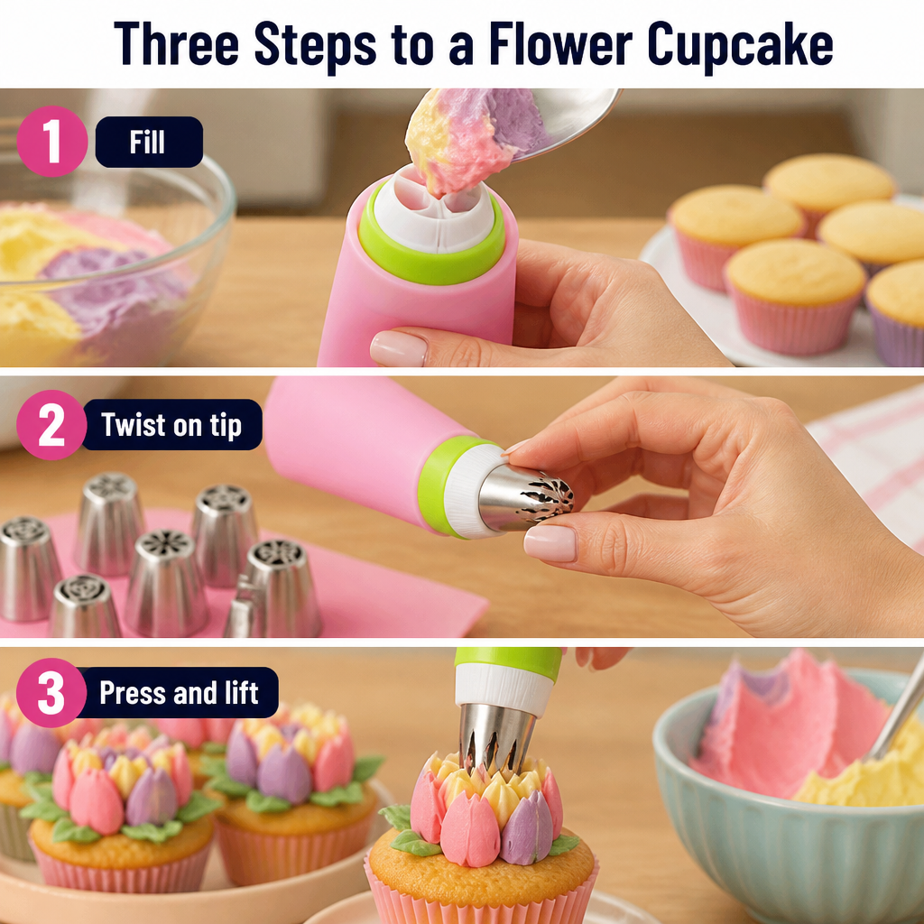 VividPetal | Réalisez des fleurs en crème au beurre dignes d’une pâtisserie en une simple pression | elesira