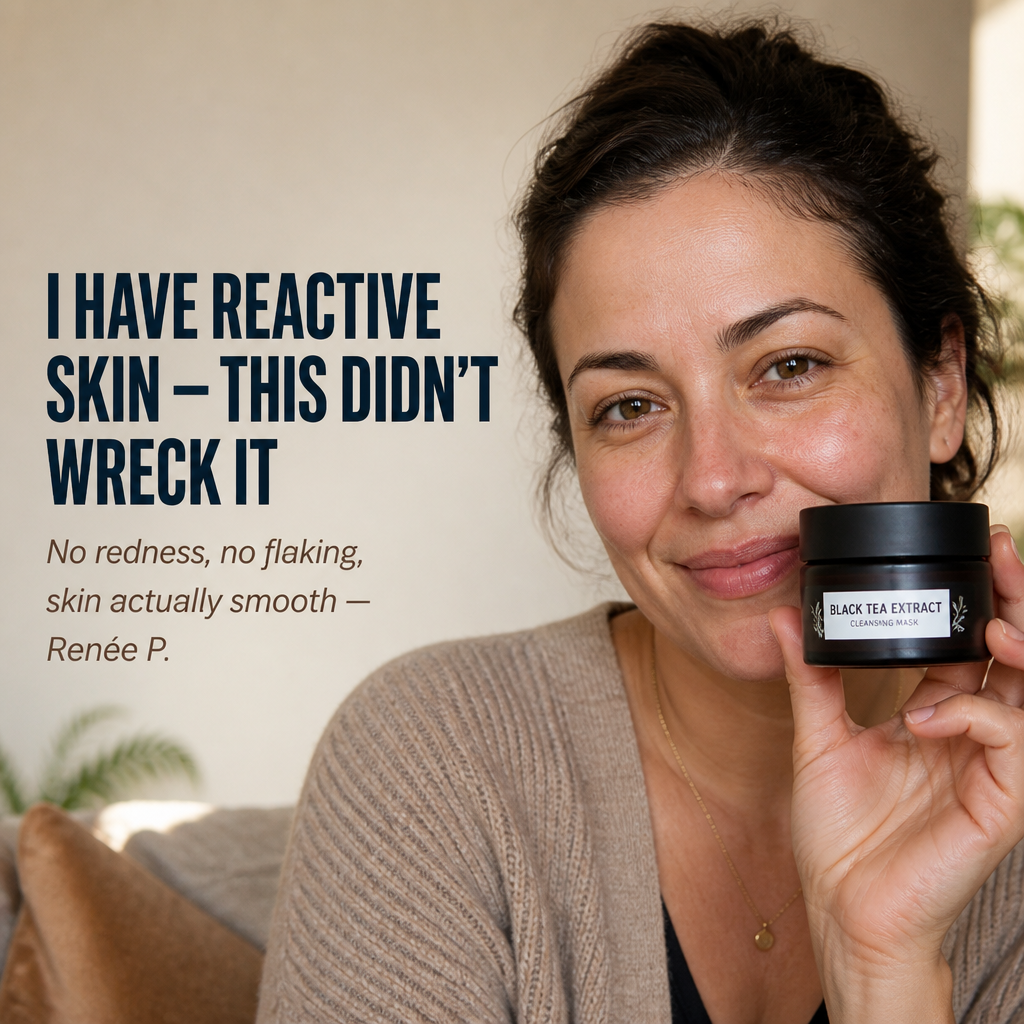 VitaLuxe Black Tea Mask | أزل الشوائب وغذِّ البشرة في خطوة تقشير واحدة | elesira