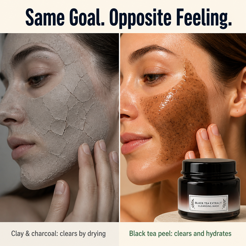 VitaLuxe Black Tea Mask | أزل الشوائب وغذِّ البشرة في خطوة تقشير واحدة | elesira