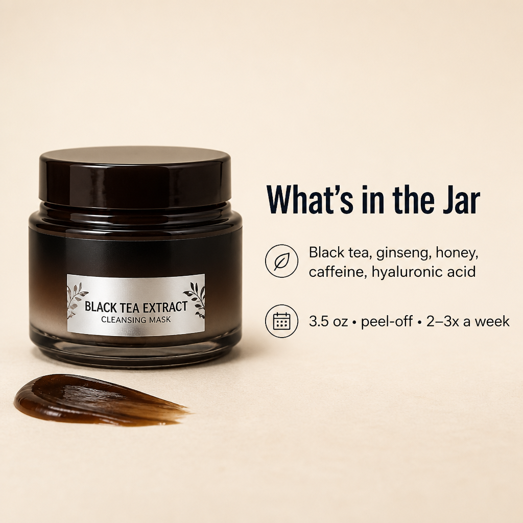 VitaLuxe Black Tea Mask | أزل الشوائب وغذِّ البشرة في خطوة تقشير واحدة | elesira