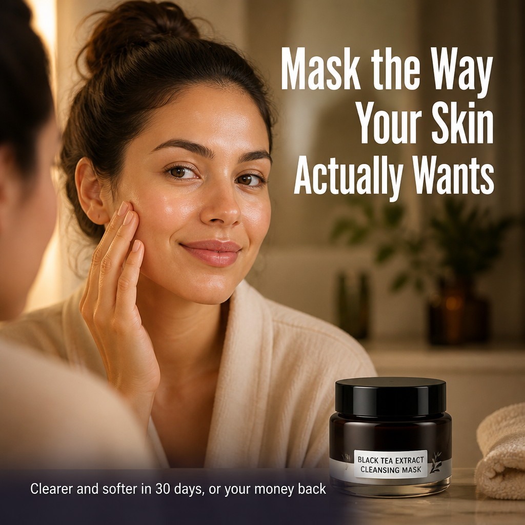 VitaLuxe Black Tea Mask | أزل الشوائب وغذِّ البشرة في خطوة تقشير واحدة | elesira