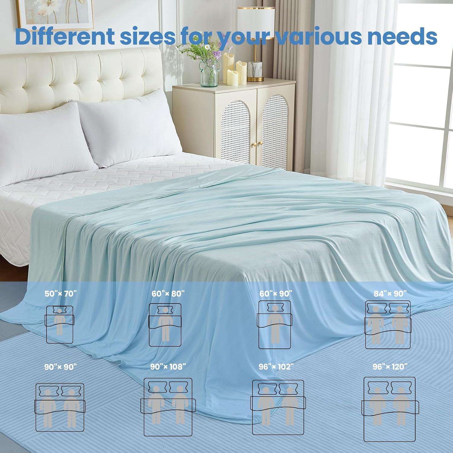 Cooling Blanket Lightweight Summer Comfort For Hot Sleepers And Night Sweats On Bed - Elesira