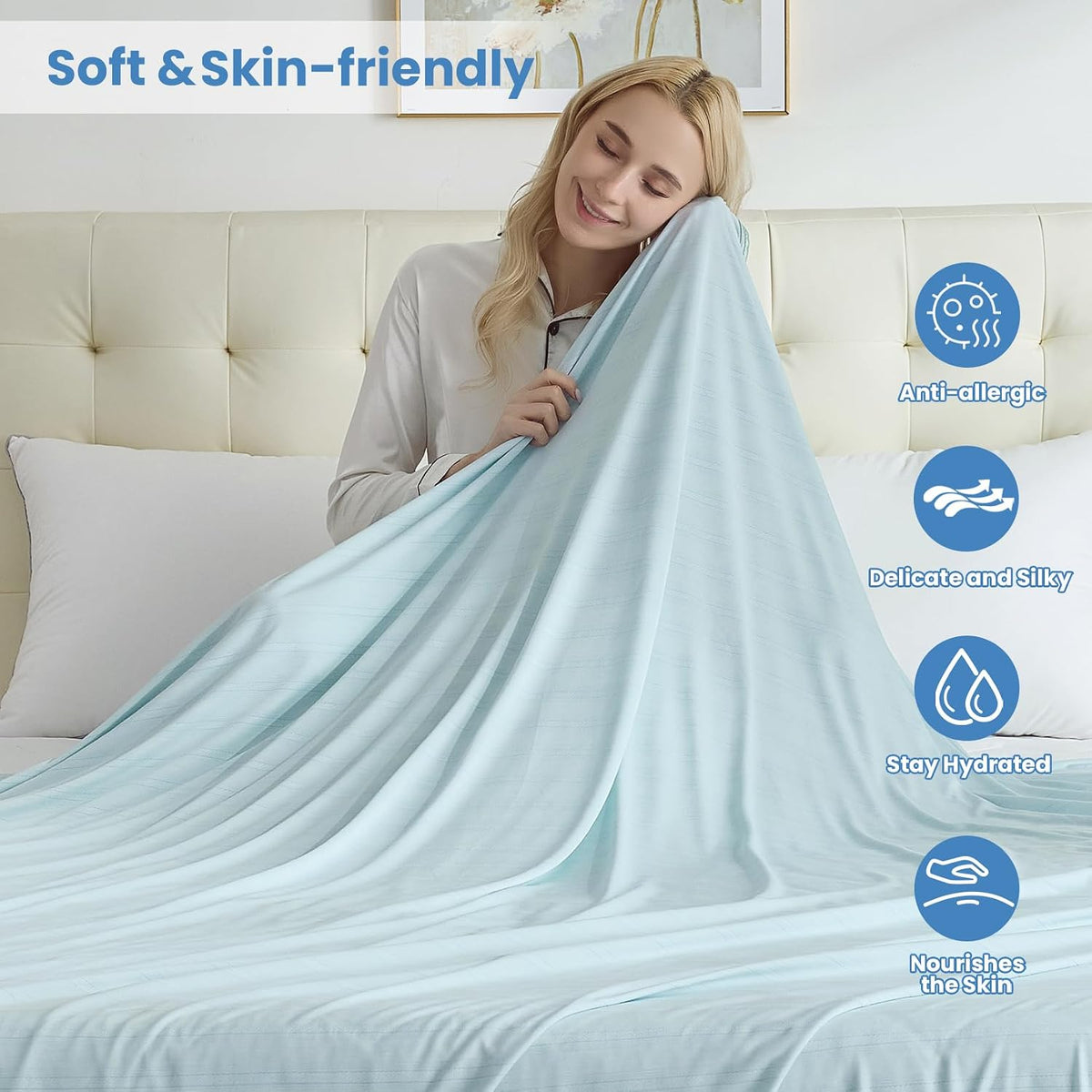 Cooling Blanket Lightweight Summer Comfort For Hot Sleepers And Night Sweats On Bed - Elesira