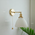Handemade Ceramic Wall Light in Pleated Cup Shape - Bulb Included | elesira
