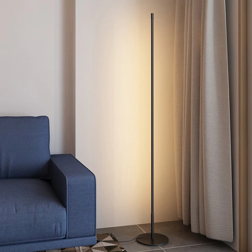 LumaNova Modern Floor Lamp With Integrated LED Tube And Round Stand | elesira