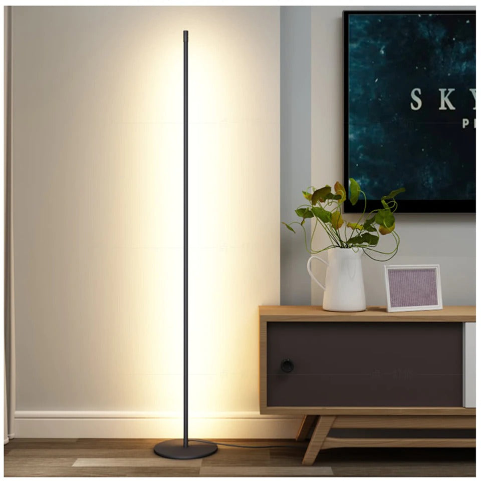 LumaNova Modern Floor Lamp With Integrated LED Tube And Round Stand | elesira