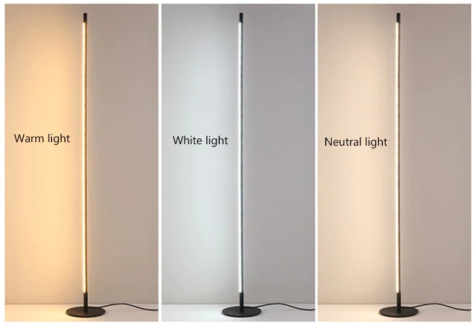 LumaNova Modern Floor Lamp With Integrated LED Tube And Round Stand | elesira