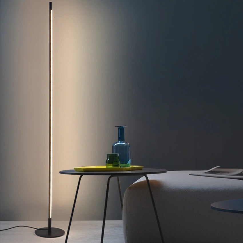LumaNova Modern Floor Lamp With Integrated LED Tube And Round Stand | elesira