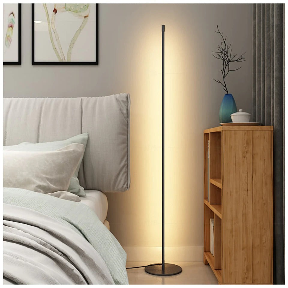 LumaNova Modern Floor Lamp With Integrated LED Tube And Round Stand | elesira