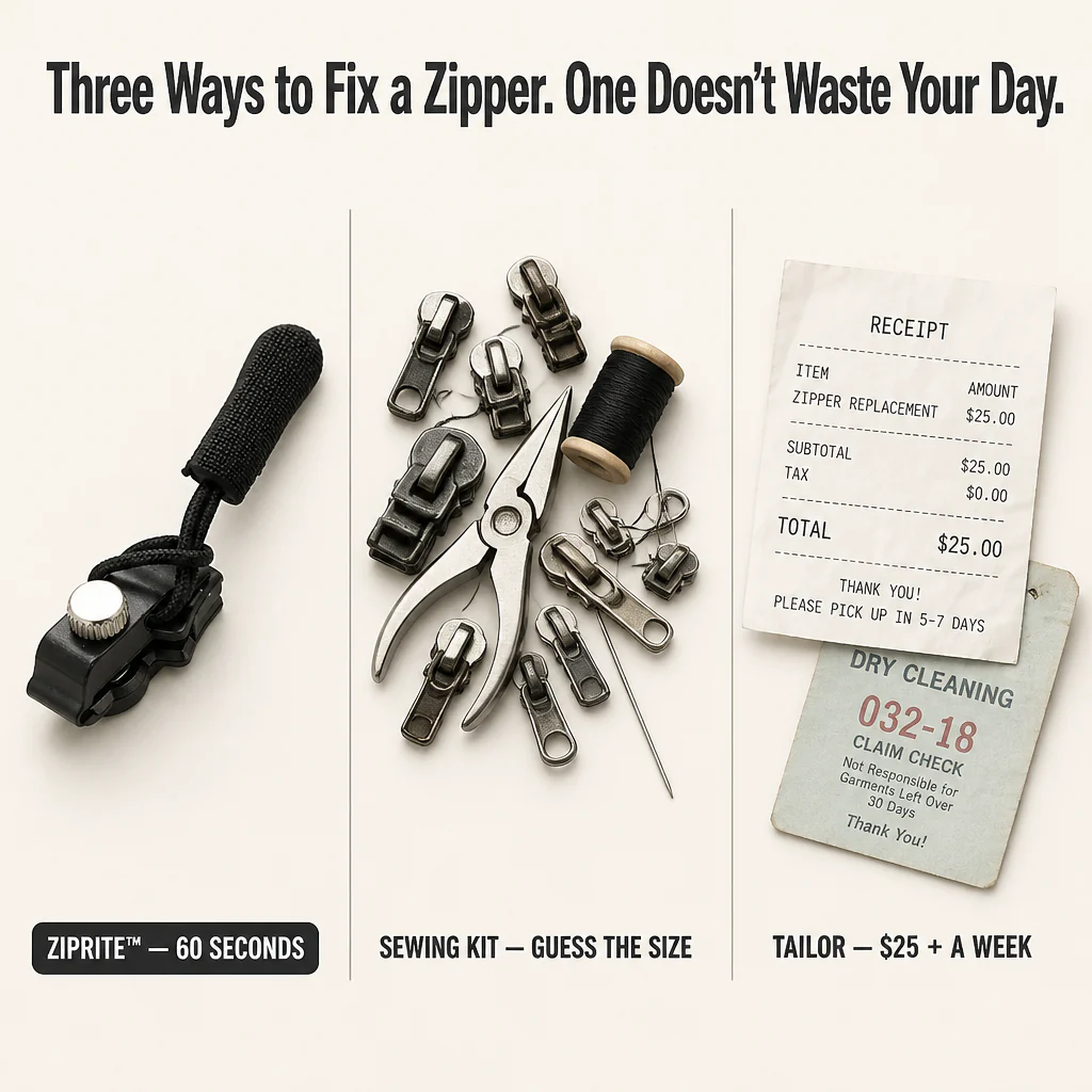 ZipSwiftFix - Αντικαταστήστε οποιοδήποτε σπασμένο εξάρτημα φερμουάρ σε μόλις 30 δευτερόλεπτα | elesira
