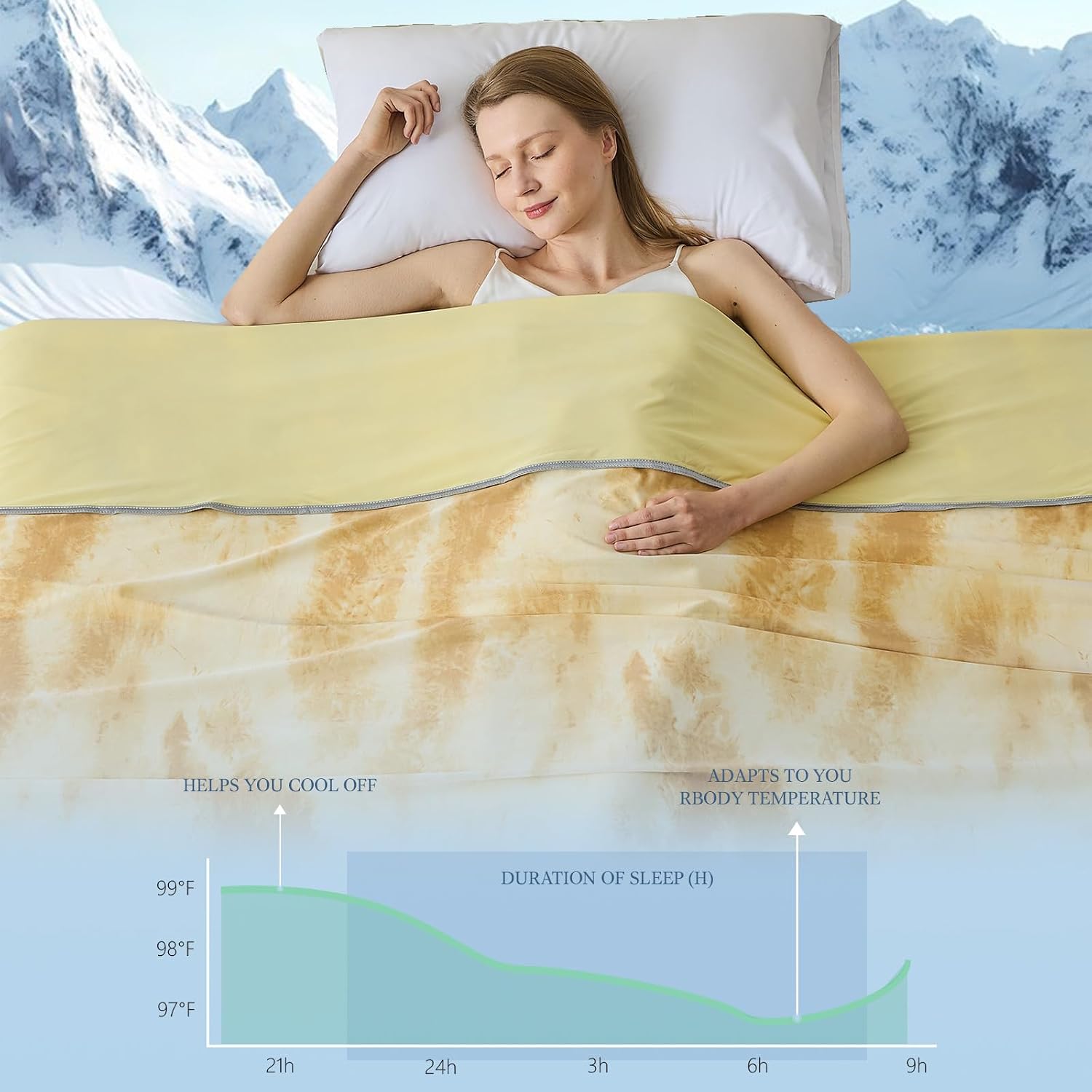 Chill Comfort Kühldecke mit ultrakühlem Stoff für Menschen, denen nachts warm ist – Elesira