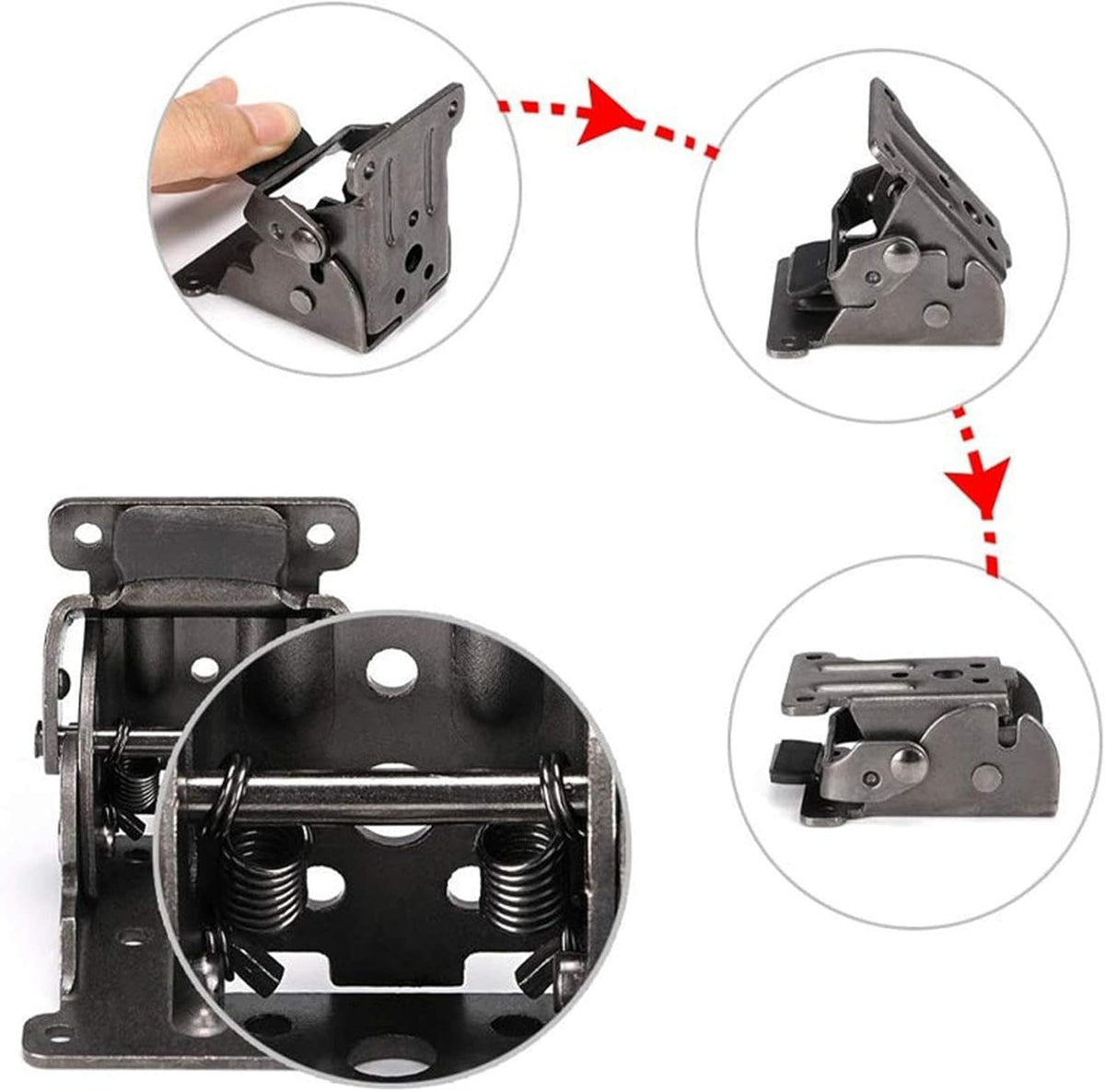 Space-Saving Steel Hinges - Foldable Bracket Set for Table & Cabinet (4 Pieces) | elesira
