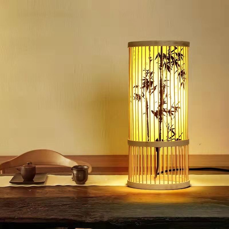 Japansk nattbordslampe i bambus med zen-design | elesira