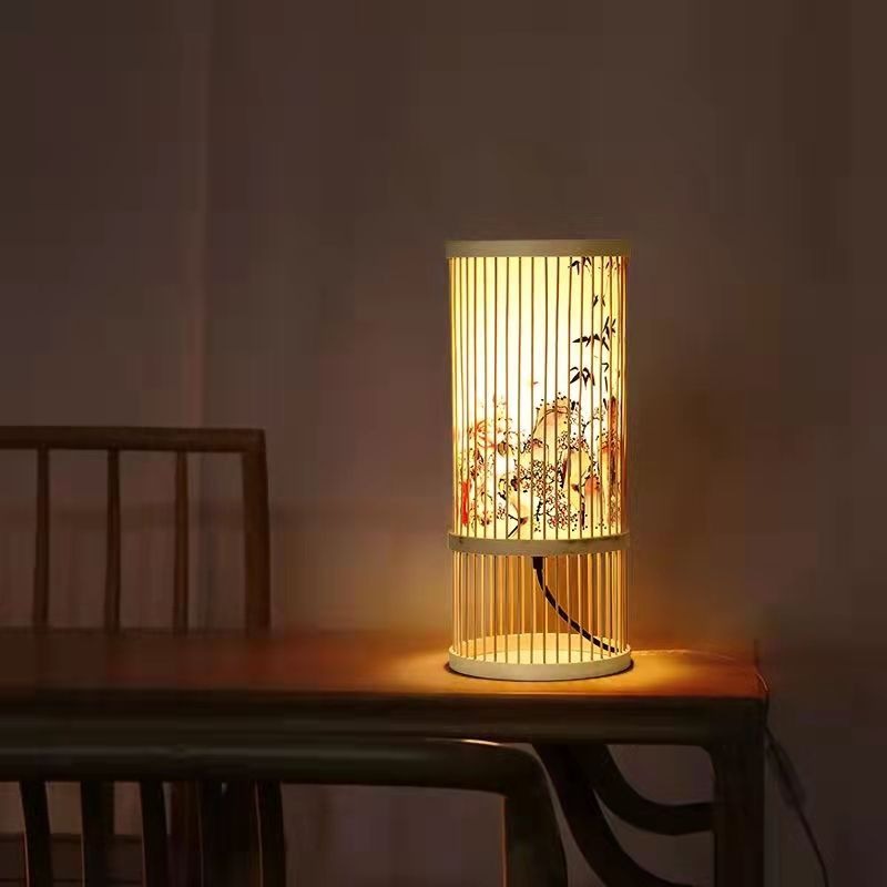 Japansk nattbordslampe i bambus med zen-design | elesira