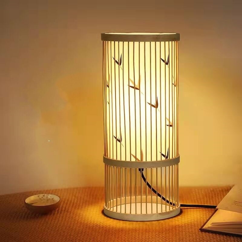 Japansk nattbordslampe i bambus med zen-design | elesira