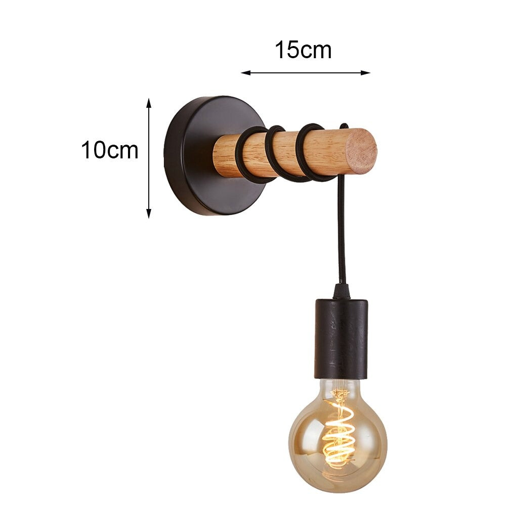 Lámpara de pared industrial negra para mesita de noche | elesira
