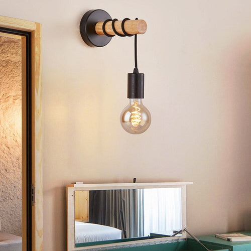 Black industrial wall bedside lamp | elesira