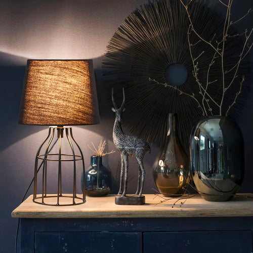 Black metal retro bedside lamp | elesira