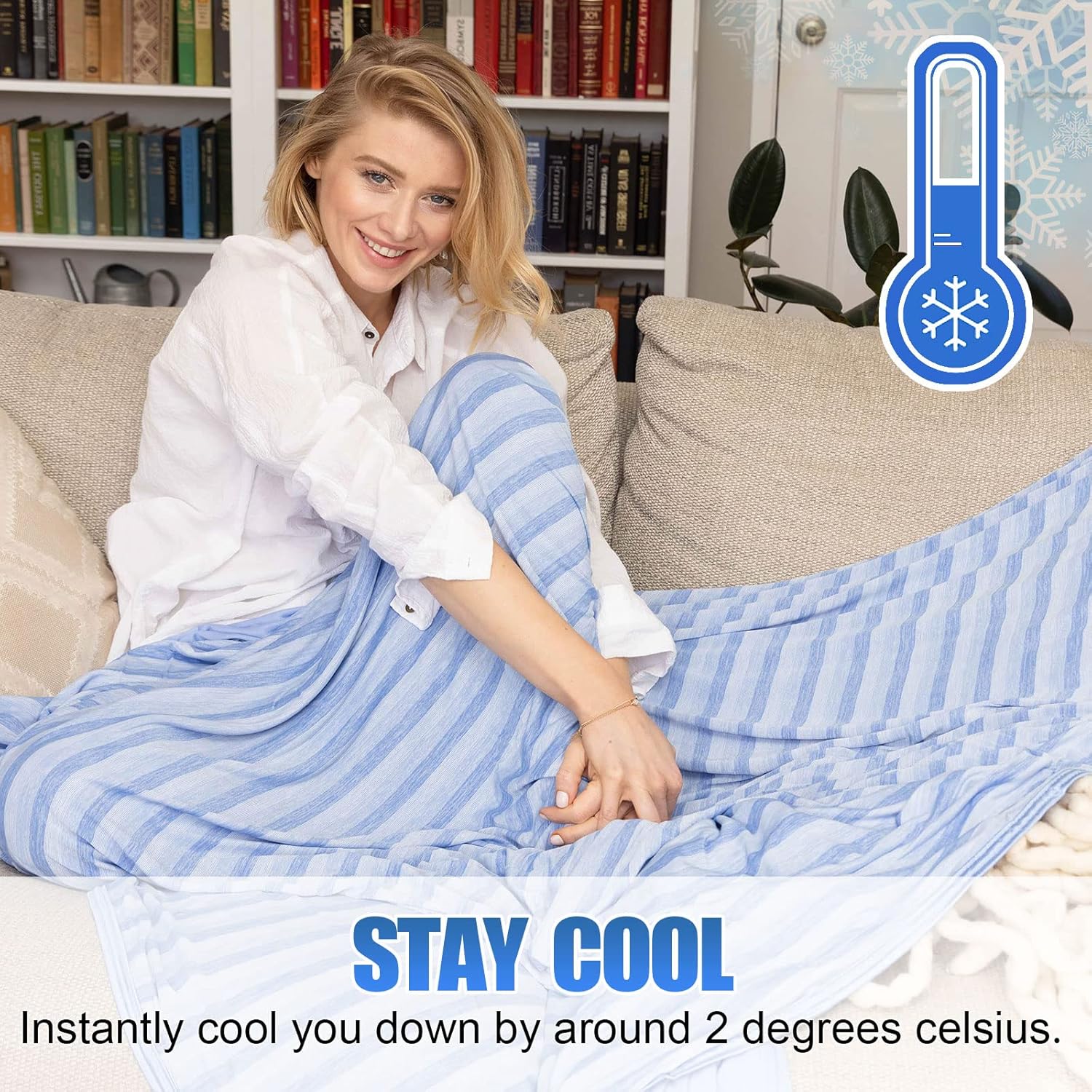 Cool Comfort Lightweight Double Sided Cooling Blanket For Hot Sleepers And Night Sweats - Elesira