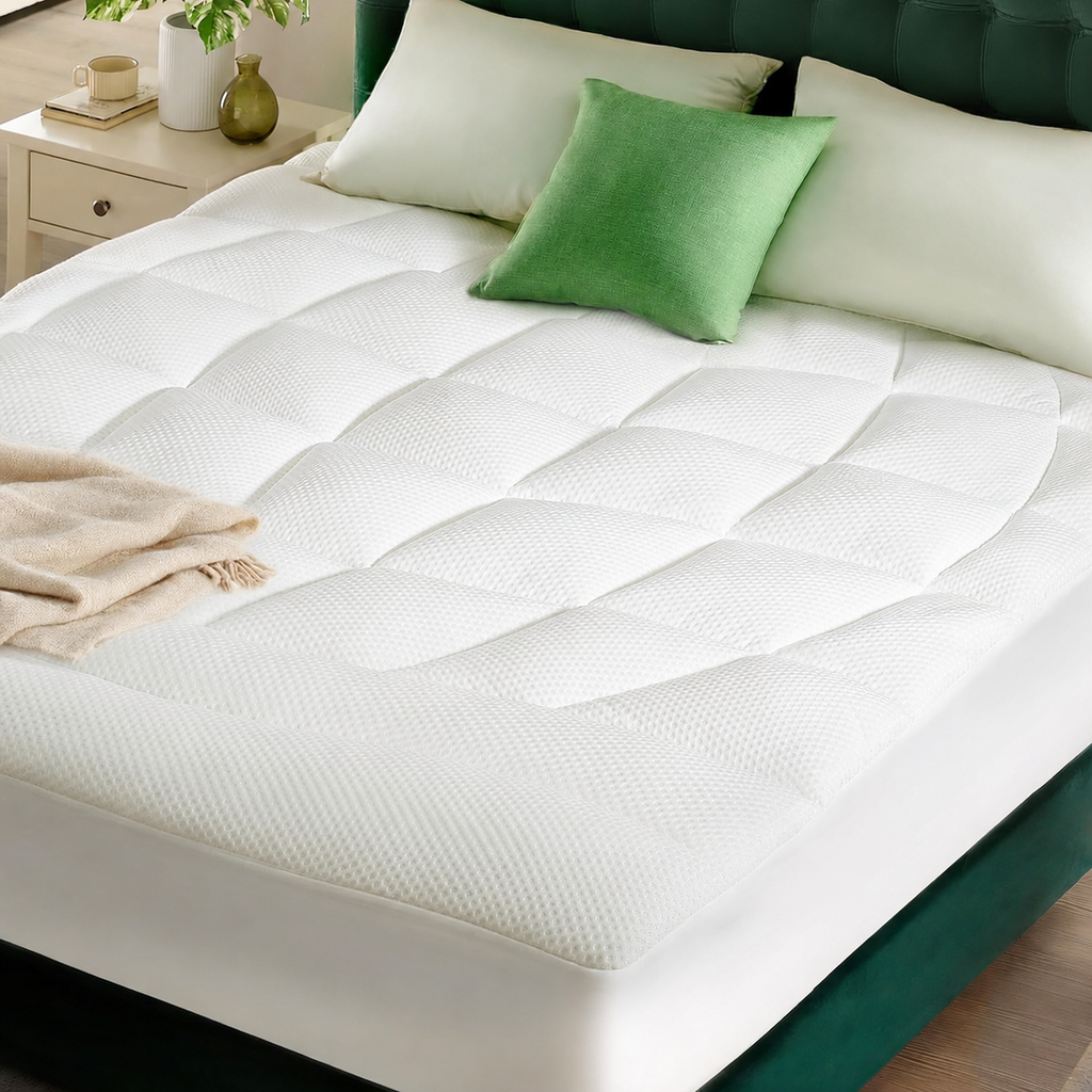 Komfortabel overmadrass i queen size med blanding av Tencel-lyocell for kjølig søvn – Elesira