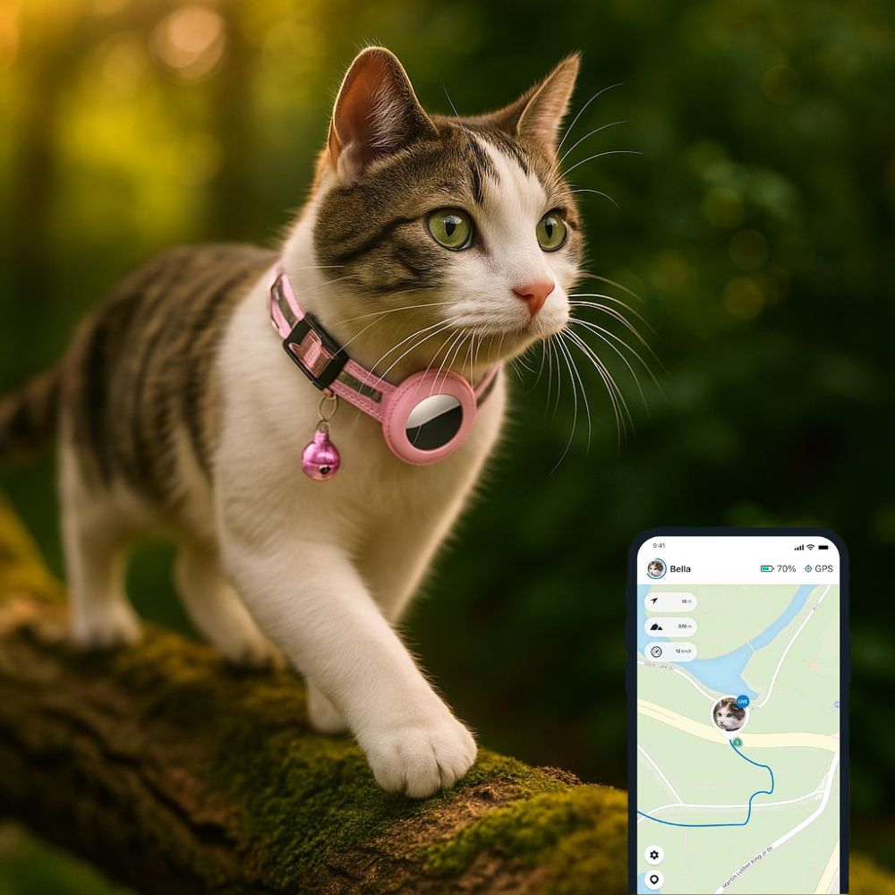 GPSトラッカー＆ベル付きスマート猫用首輪 - PetSecure | elesira