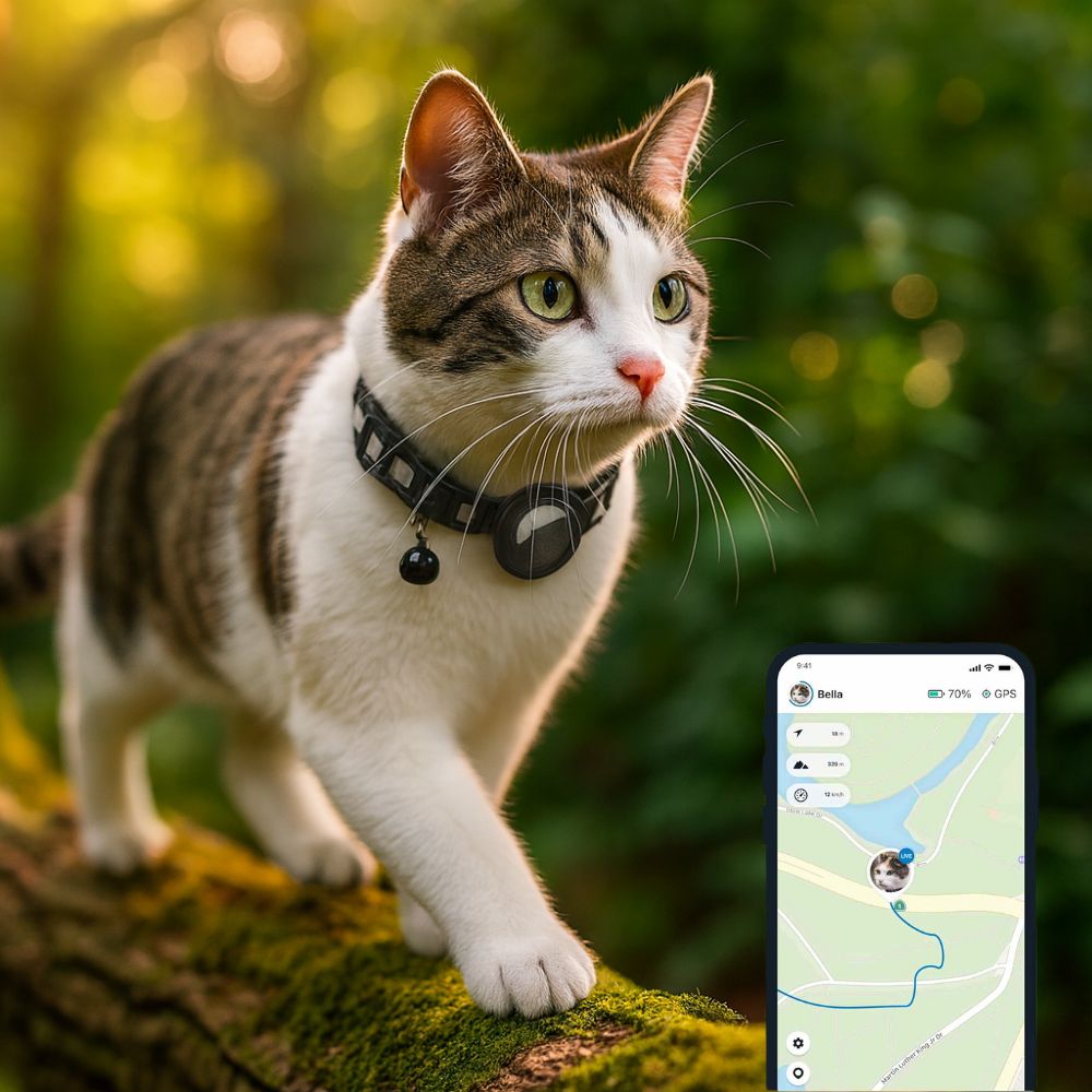 Slimme kattenhalsband met gps-tracker en bel - PetSecure | elesira