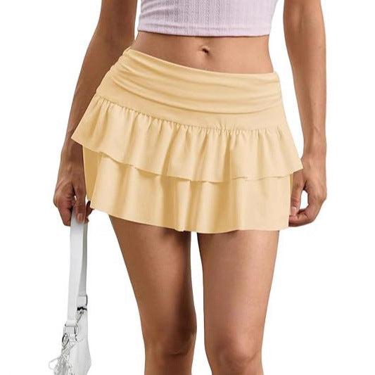 Mini Jupe Plissée Superposée - Taille Basse