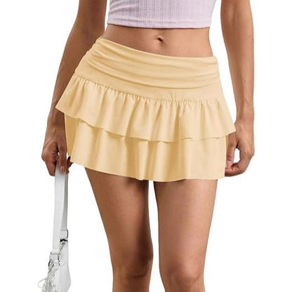 Mini Jupe Plissée Superposée - Taille Basse