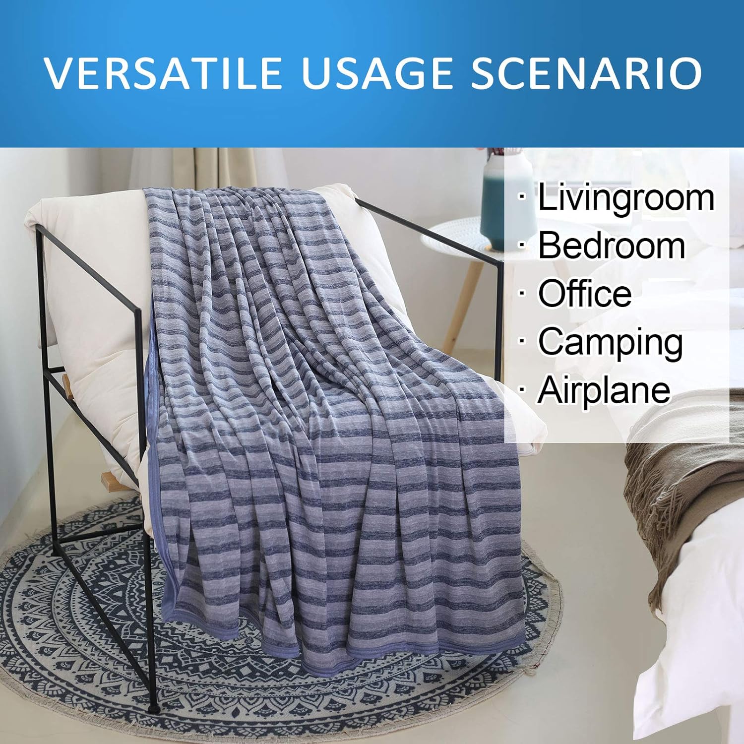 Cool Comfort Lightweight Double Sided Cooling Blanket For Hot Sleepers And Night Sweats - Elesira