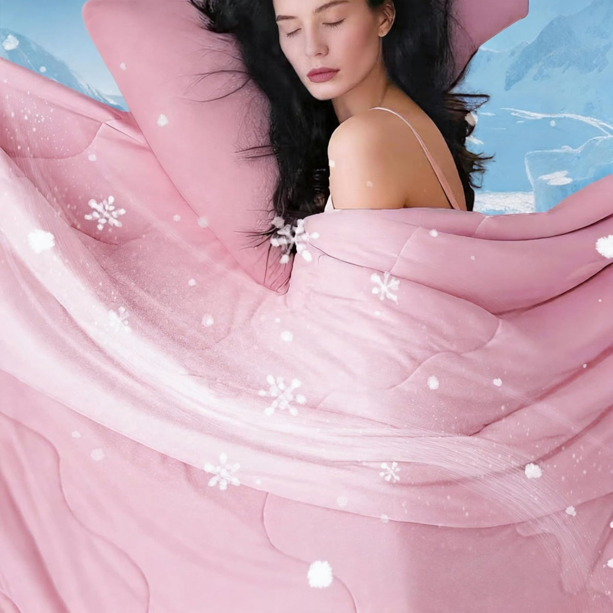 Moisture-Wicking Comforter Set With Lightweight Blanket And Pillowcases - Elesira
