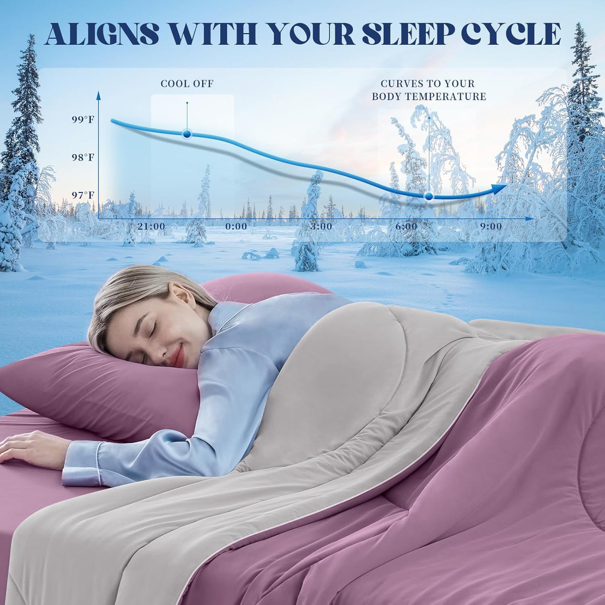 Cooling Comforter Double-Sided Ice Fabric For Hot Sleepers - Elesira