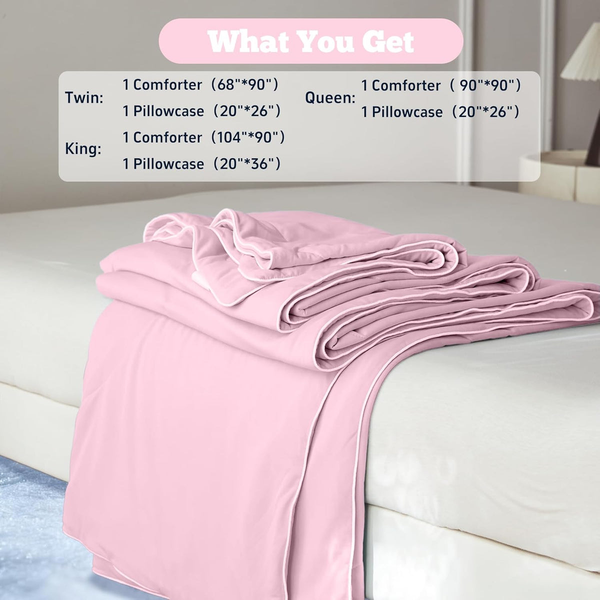 Moisture-Wicking Comforter Set With Lightweight Blanket And Pillowcases - Elesira
