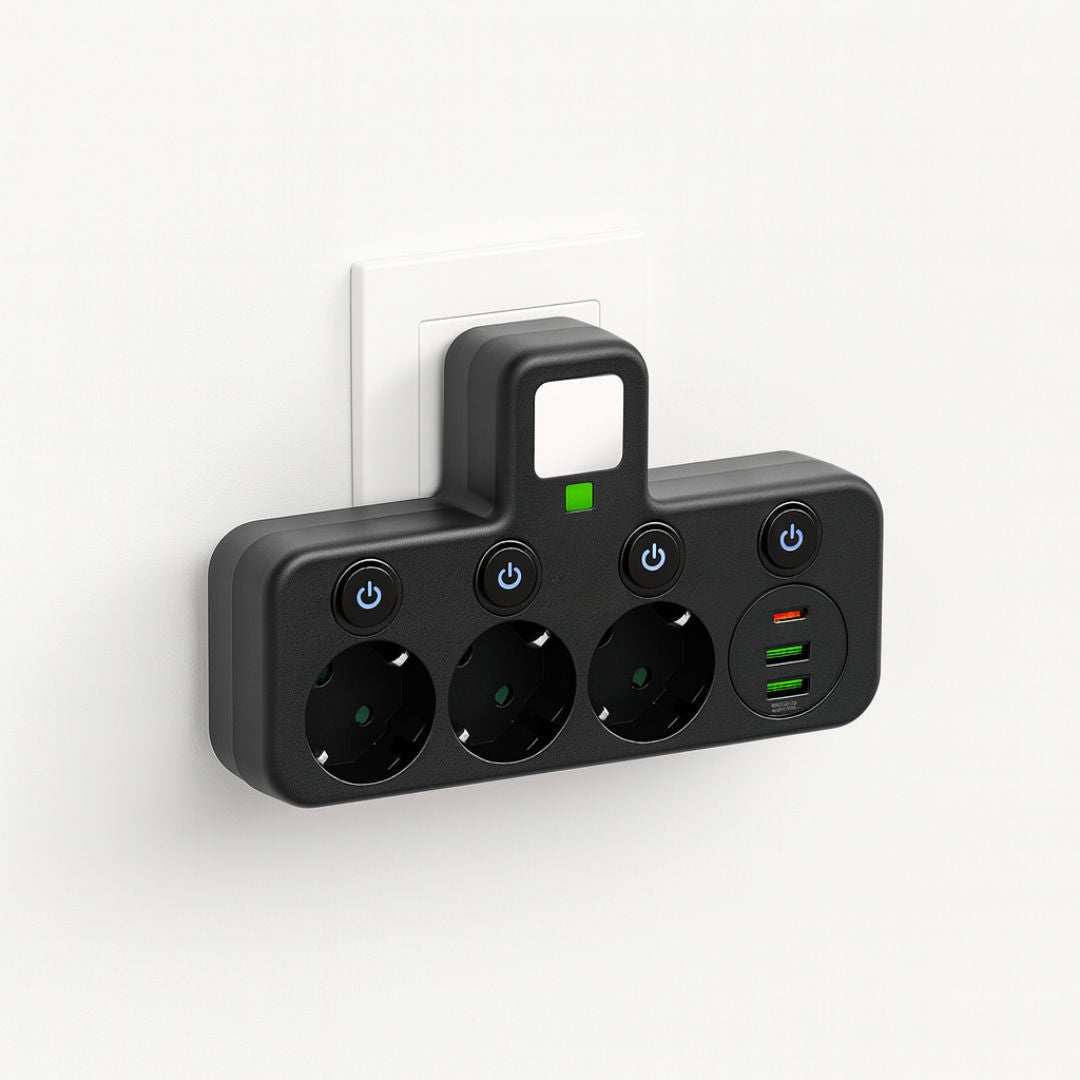 Chytrá prodlužovací zásuvka s USB porty a vypínačem - nabíjejte více zařízení | elesira