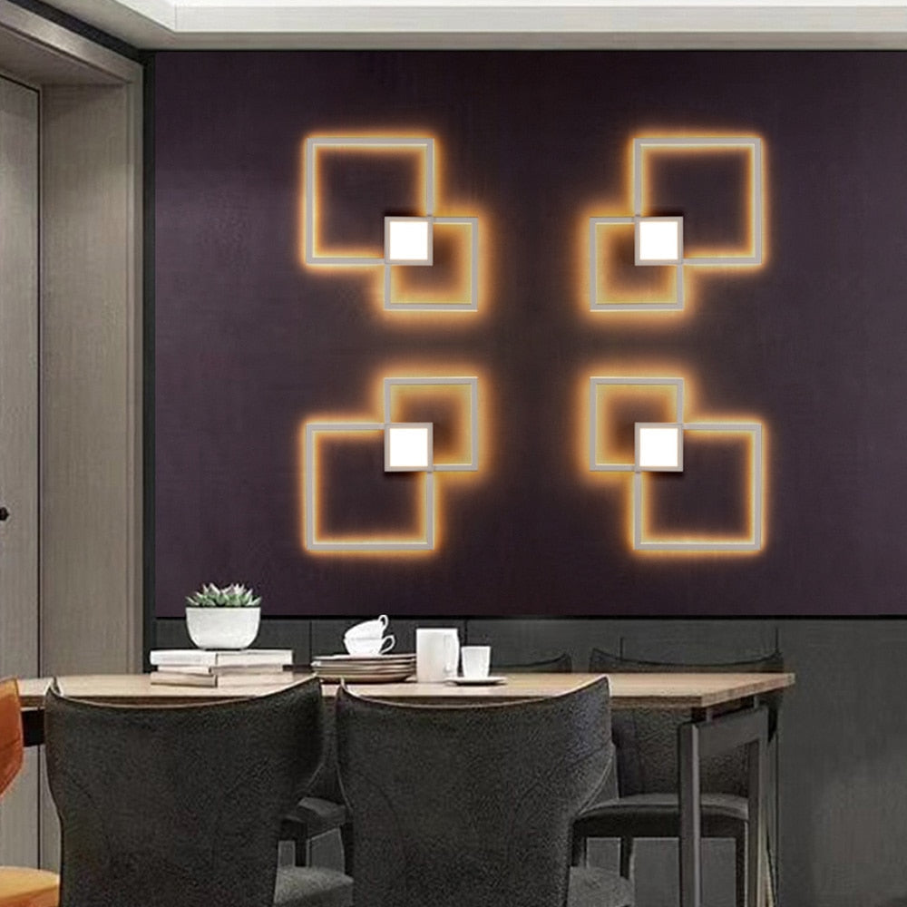 Lampada decorativa da parete quadrata bianconera | elesira